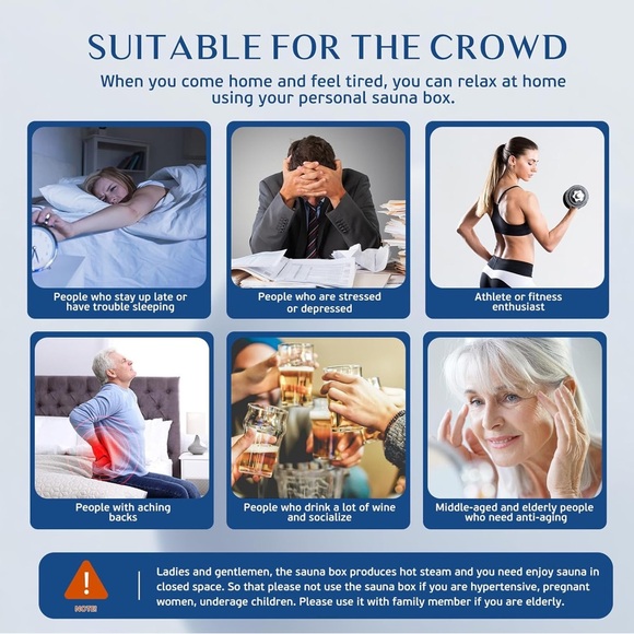 Yoki Blue Home Sauna with Double Zipper - Picture 2 of 9